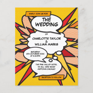 Budget Modern Comic Book Photo Wedding Invitation