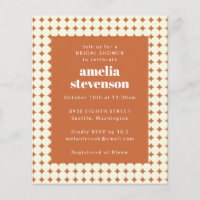 Budget Modern Dots Terracotta Bridal Shower Invite