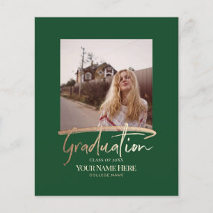 Budget Modern Elegant Graduation Photo Invitations Flyer