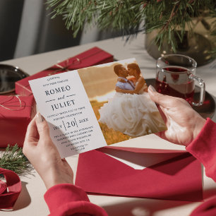  Budget Modern Elegant Photo Wedding Invitation