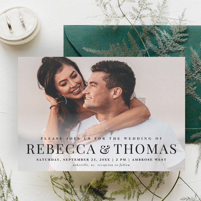 Budget Modern Elegant Photo Wedding Invitation (Creator Uploaded)