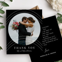 Budget modern elegant photo wedding thank you flye