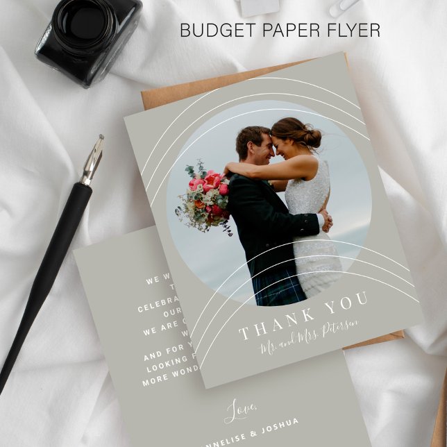 Budget modern elegant photo wedding thank you flyer (Creator Uploaded)