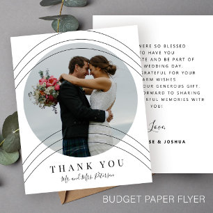 Budget modern elegant photo wedding thank you flyer