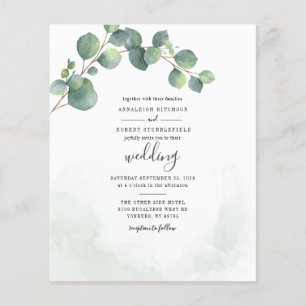 Budget Modern Eucalyptus Greenery Script Wedding