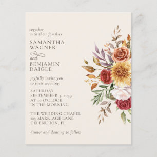 Budget Modern Fall Floral Ivory Wedding