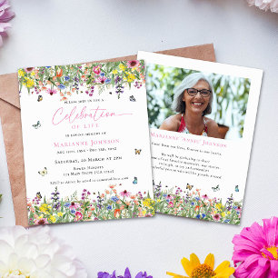 Budget Modern Floral Memorial Celebration of life