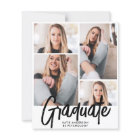 Budget Modern Four Photo Script Graduation Invite