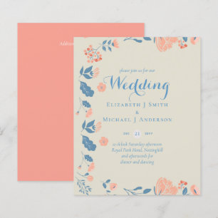 BUDGET Modern Garden Leaves Wedding Invitation