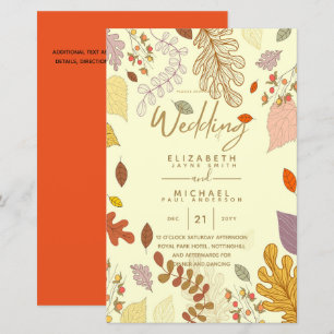 BUDGET Modern Garden Leaves Wedding Invite A9
