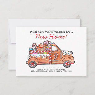 BUDGET Modern Gingerbread Truck Sweet News Moving Card