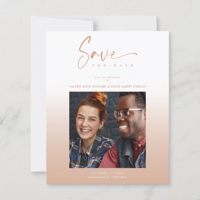 Budget Modern Gradient Minimalist Photo Couple (Front)