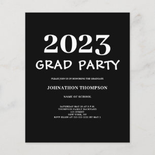 Budget Modern Graduation Party Invitation Flyer