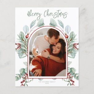 BUDGET Modern Greenery Christmas Card
