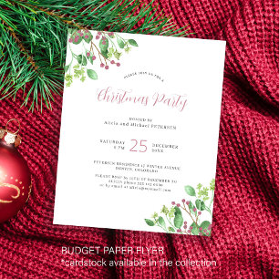 Budget modern greenery Christmas party Invitation Flyer
