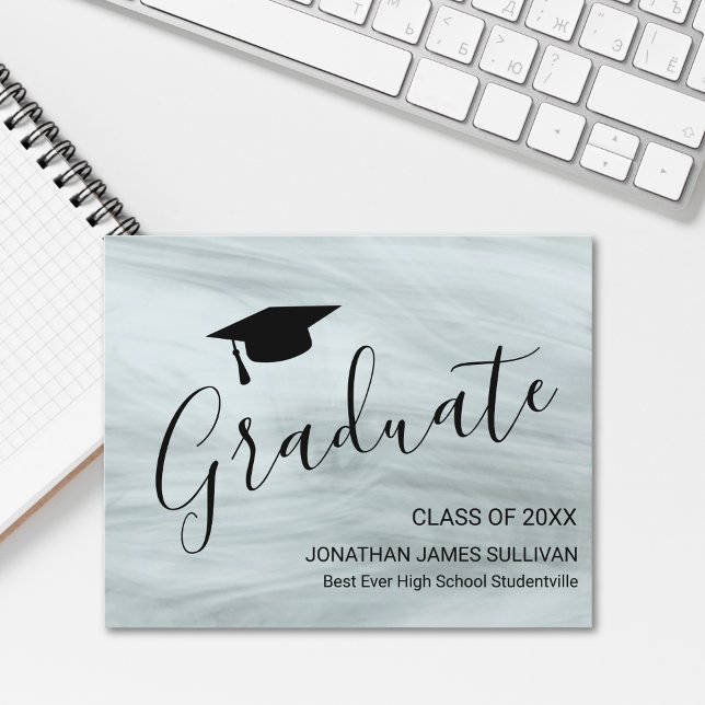 Budget Modern Grey Graduation Announcement (Creator Uploaded)