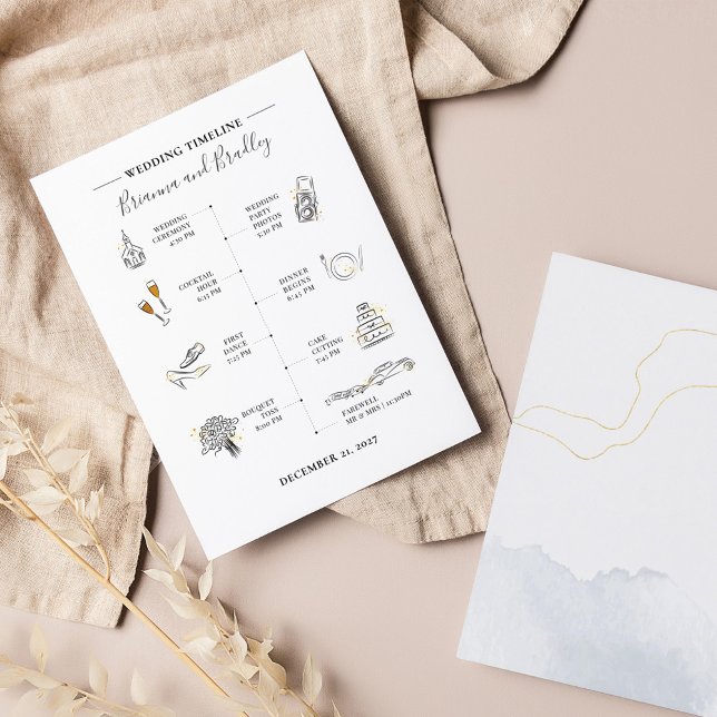 Budget Modern Icon Wedding Itinerary Program (Creator Uploaded)