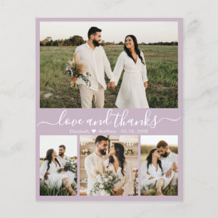 Budget Modern Lilac Photo Wedding Thank You Card