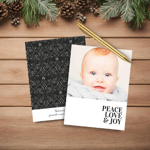 Budget Modern Minimal Peace Love Joy Holiday Photo