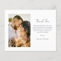 Budget Modern Minimal Photo Wedding Thank You
