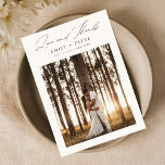 Budget Modern Minimalist 2 Photo Wedding Thank You Card<br><div class="desc">Express your gratitude with our Budget Modern Minimalist 2 Photo Wedding Thank You Card. Featuring 2 boho themed couple photo and modern handwritten calligraphy,  these photo wedding thank you cards are perfect for any wedding theme.</div>