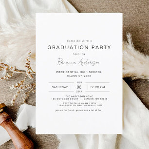 Budget Modern Minimalist Chic Graduation Party