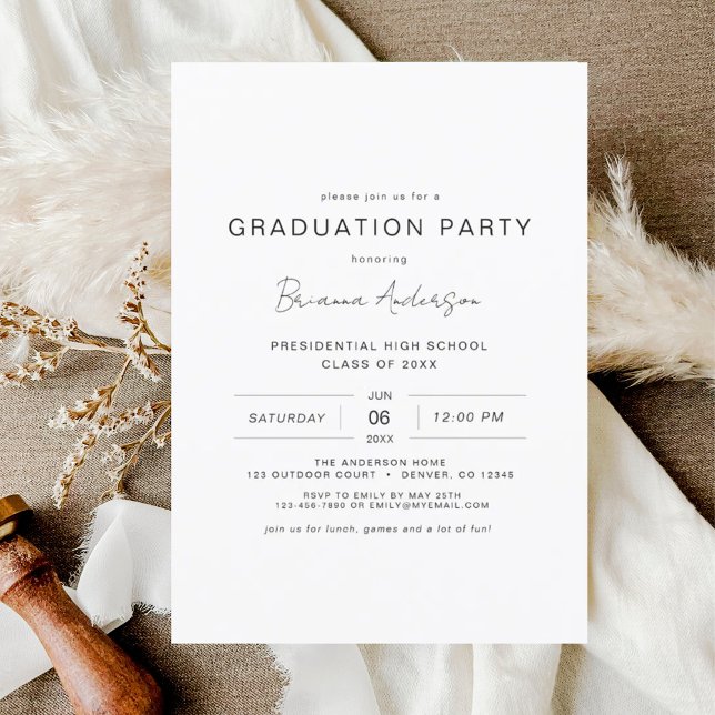 Budget Modern Minimalist Chic Graduation Party (Creator Uploaded)