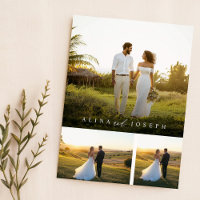 Budget Modern Minimalist Photo Wedding Invite