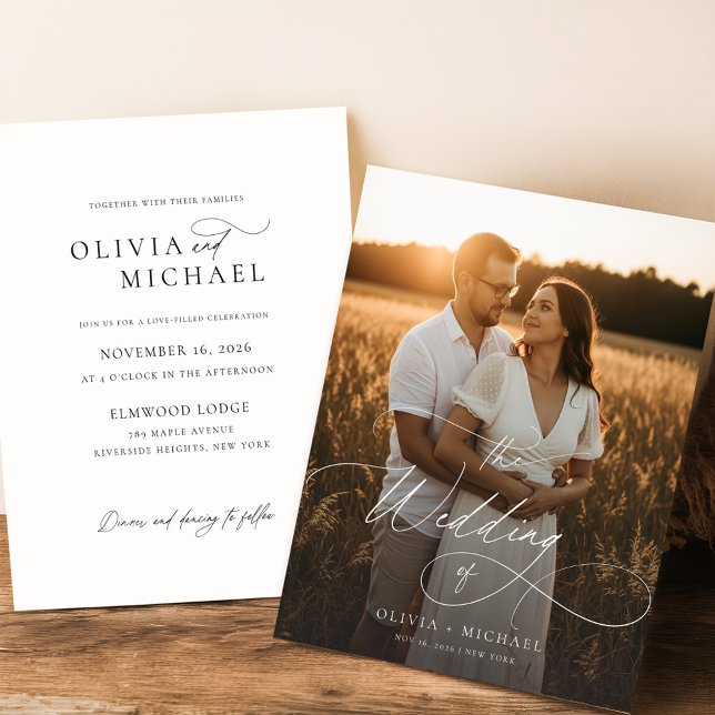 Budget Modern Minimalist Photo Wedding Invites (Creator Uploaded)