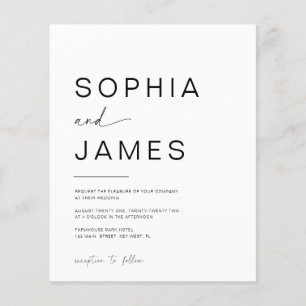 BUDGET Modern Minimalist Wedding Invitation