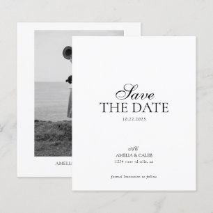 BUDGET Modern Monogram Photo Wedding Save the Date