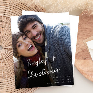 Budget Modern Name Photo Verti Chic Save the Date