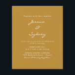 Budget Modern Ochre Script Wedding Invitation<br><div class="desc">Budget Minimalist Modern Ochre Yellow Mustard Script Wedding Invitation</div>