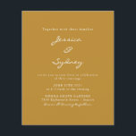Budget Modern Ochre Script Wedding Invitation<br><div class="desc">Budget Minimalist Modern Ochre Yellow Mustard Script Wedding Invitation</div>