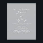 Budget Modern Pewter Script Wedding Invitation<br><div class="desc">Budget Minimalist Modern Pewter Grey Script Wedding Invitation</div>
