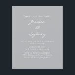 Budget Modern Pewter Script Wedding Invitation<br><div class="desc">Budget Minimalist Modern Pewter Grey Script Wedding Invitation</div>