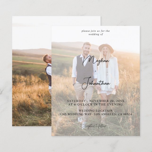 Budget Modern Photo 11 Vertical Wedding (Front/Back)