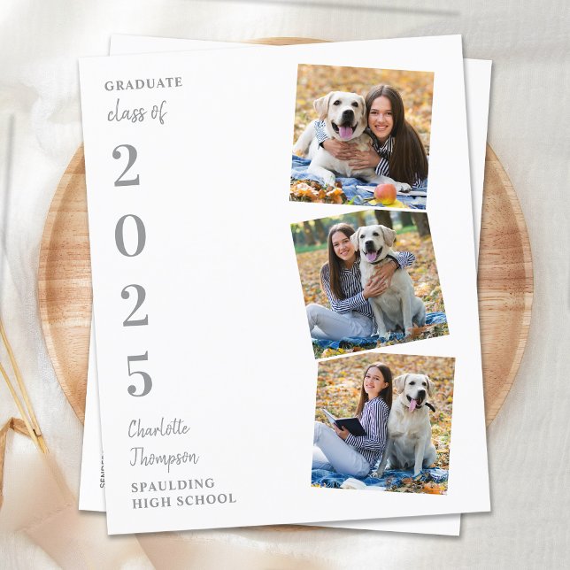 Budget Modern Photo Collage Graduation Invitations (Creator Uploaded)
