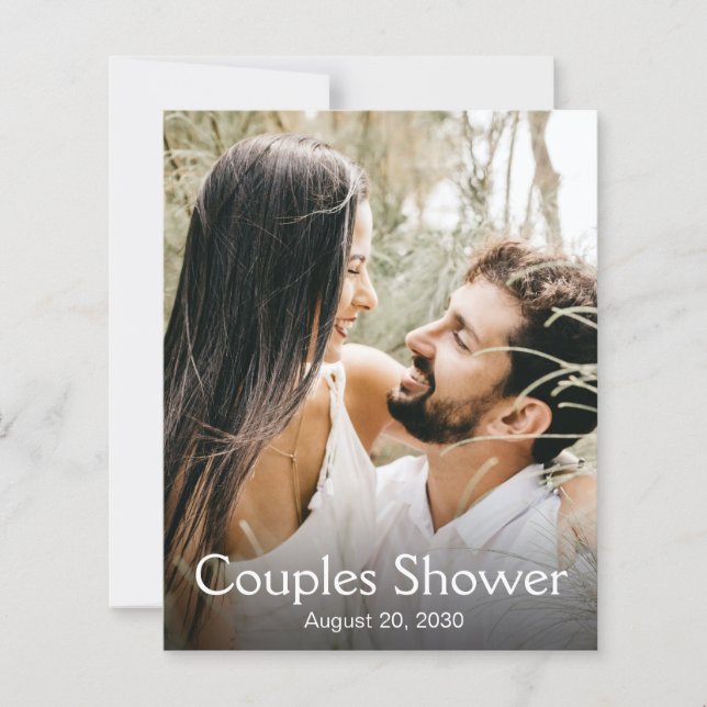 Budget Modern Photo Couples Shower Invitation (Front)