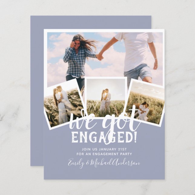 BUDGET Modern PHOTO ENGAGEMENT Announcement (Front/Back)