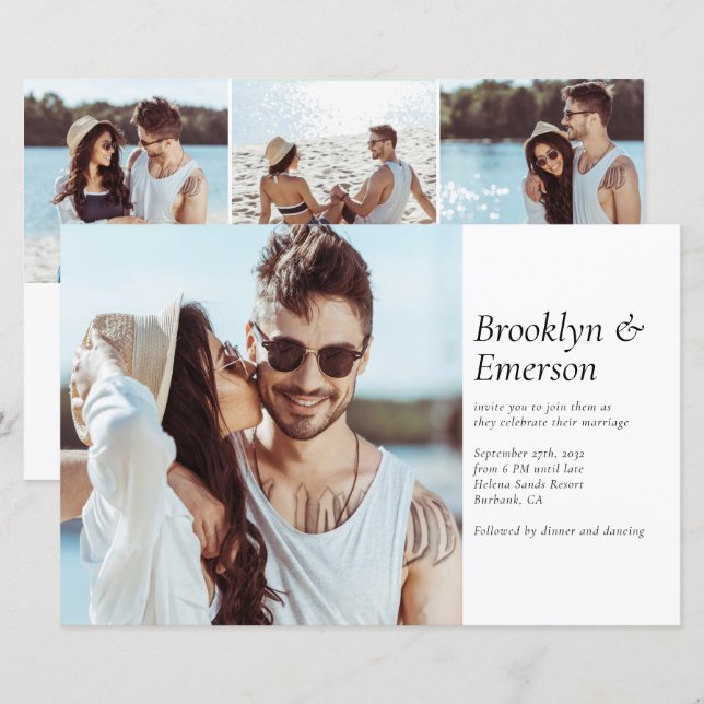 Budget Modern Photo Grand Wedding Invitation (Front/Back)