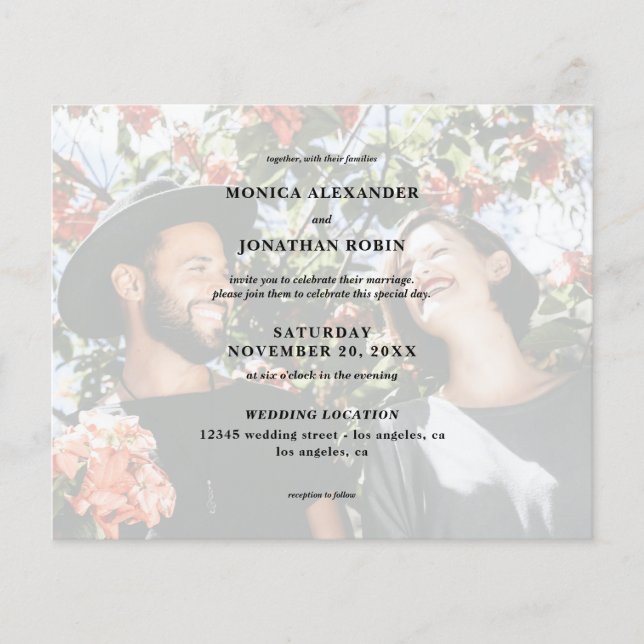 Budget Modern Photo Horizontal Wedding Flyer (Front)