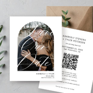 Budget modern photo QR CODE wedding save the date