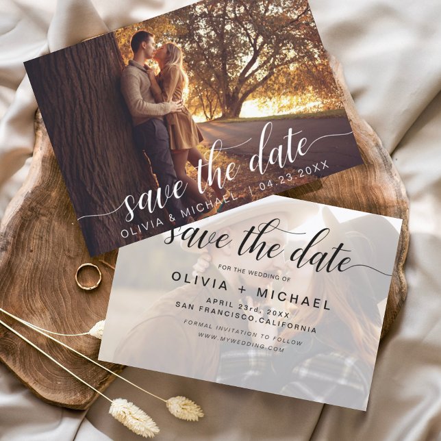 Budget Modern Photo Save the Date Handwritten (Creator Uploaded)