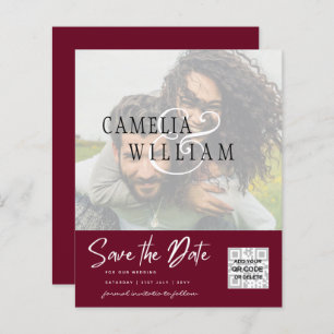 BUDGET Modern PHOTO Save The Date QR CODE RSVP