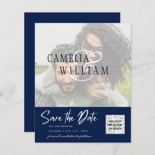BUDGET Modern PHOTO Save The Date QR CODE RSVP
