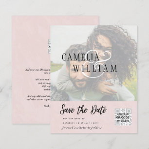 BUDGET Modern PHOTO Save The Date QR CODE RSVP