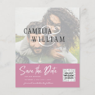 BUDGET Modern PHOTO Save The Date QR CODE RSVP Flyer
