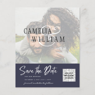 BUDGET Modern PHOTO Save The Date QR CODE RSVP Flyer