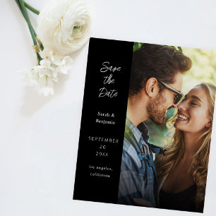 Budget Modern Photo & Side Save the Date - Black Flyer